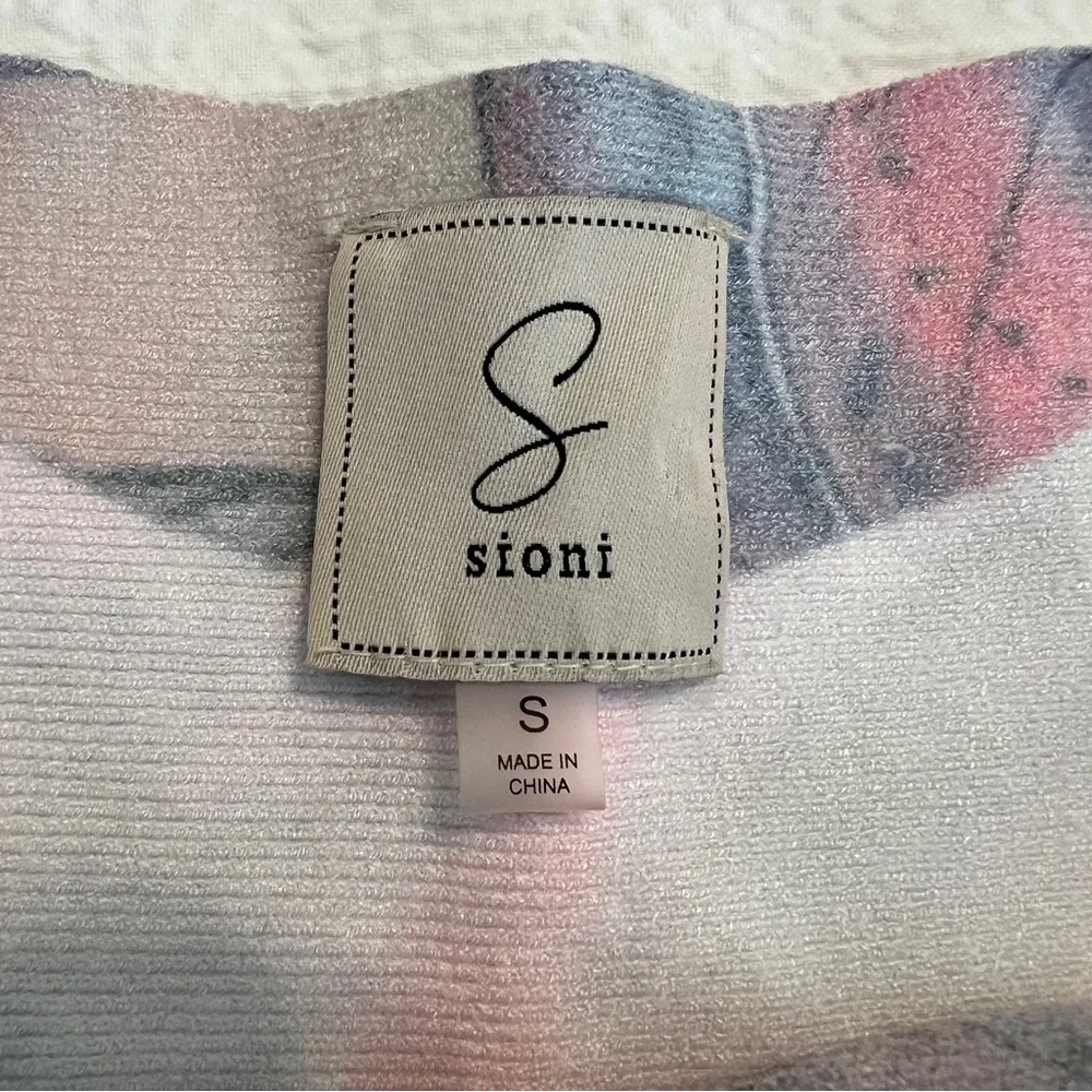 SIONI sweater feathers rhinestones dolman sleeves Small